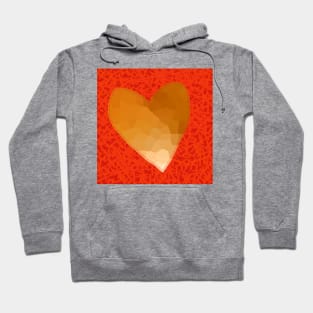 Gold Heart on Red Hoodie